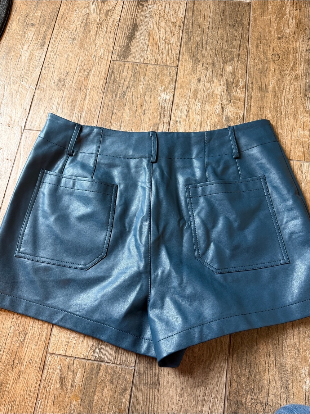 The Colette Faux Leather Shorts by Maeve blue size 34 - Picture 7 of 8